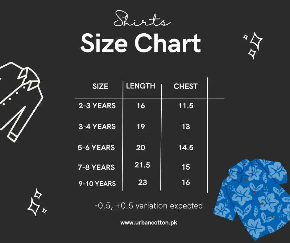 Branded Kids Cuban Collar Oversized Shirt (Sky Blue)
