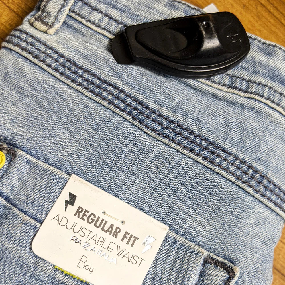 Kids Branded Zip Pocket Light Wash Shorts