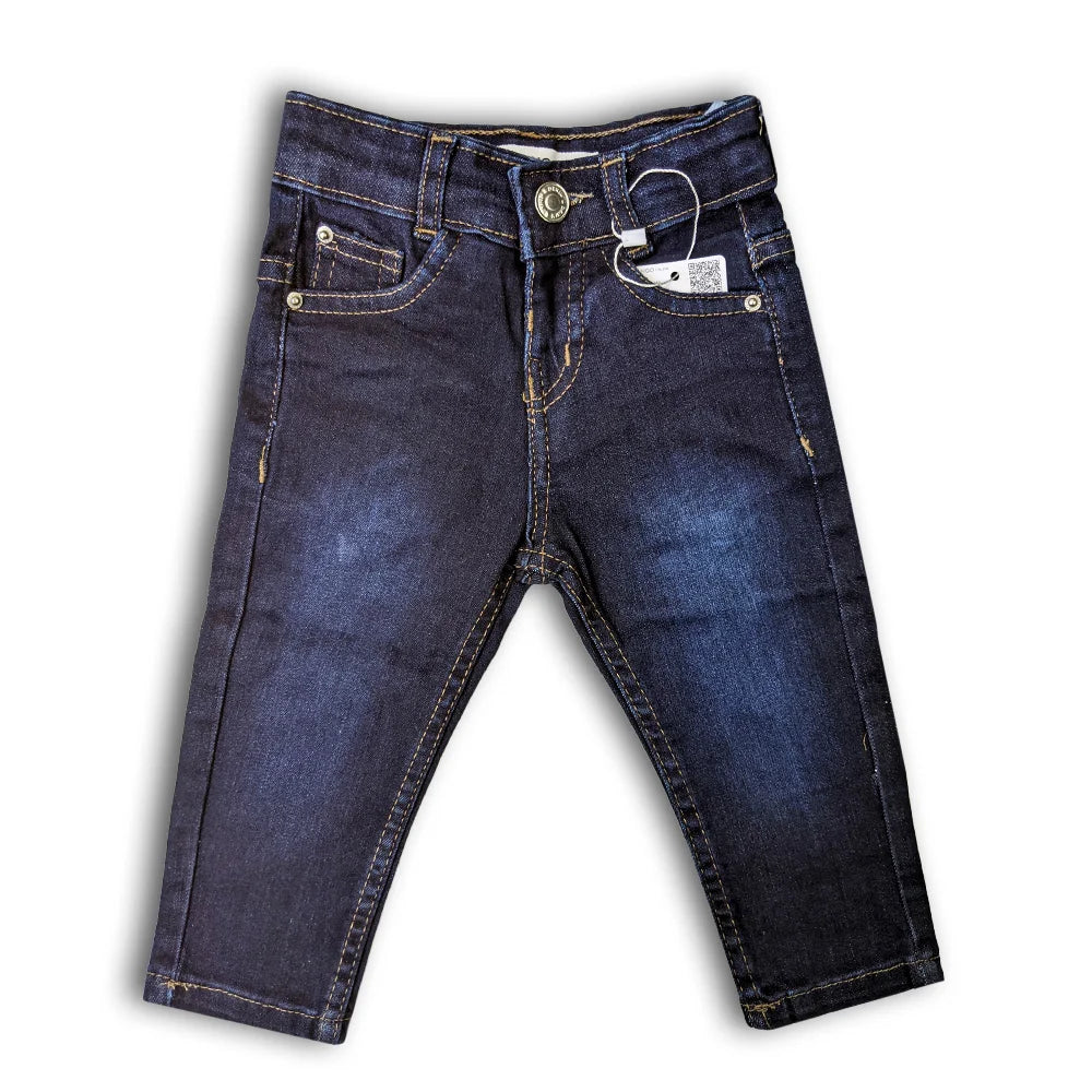 Kids Branded Power-stretch Jeans Dark Blue