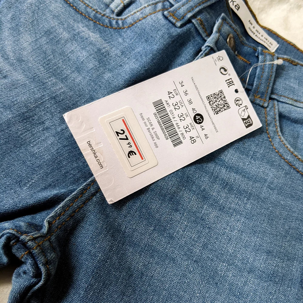 Branded Modern Wash Jeans Mid Blue Shade