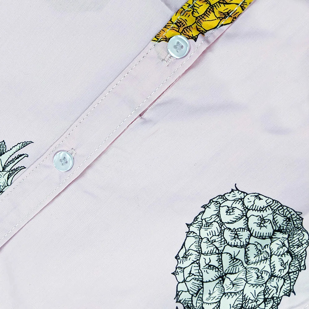 Soft Cotton Fruit Print Button-Down Shirt