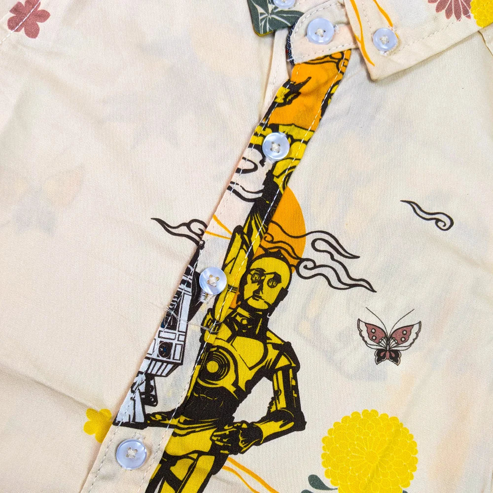 Soft Cotton Robo Print Button-Down Shirt