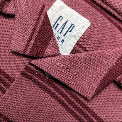 Branded Kids Cuban Collar Oversized Shirt (Rusty Maroon)