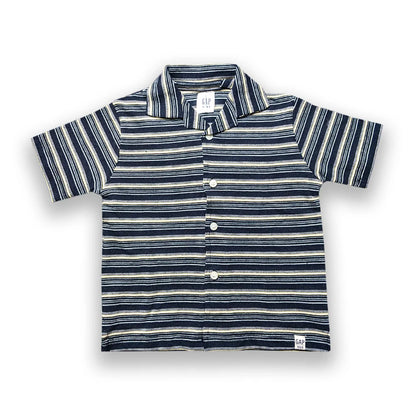 Branded Kids Cuban Collar Oversized Shirt (Midnight Blue)