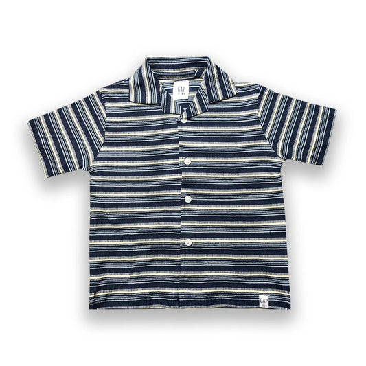 Branded Kids Cuban Collar Oversized Shirt (Midnight Blue)