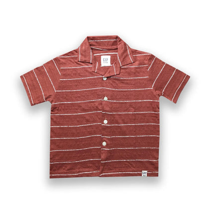 Branded Kids Cuban Collar Oversized Shirt (Light Red)