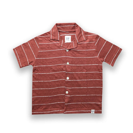 Branded Kids Cuban Collar Oversized Shirt (Light Red)