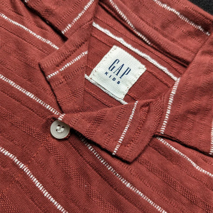 Branded Kids Cuban Collar Oversized Shirt (Light Red)