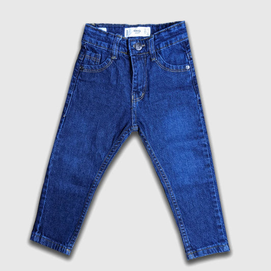 M-N-G Dark Blue Regular Fit Plain Denim